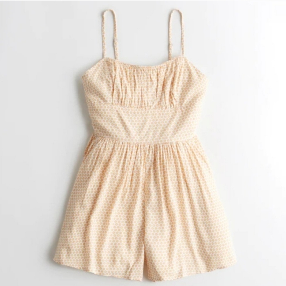 Hollister ruched cutout romper size M